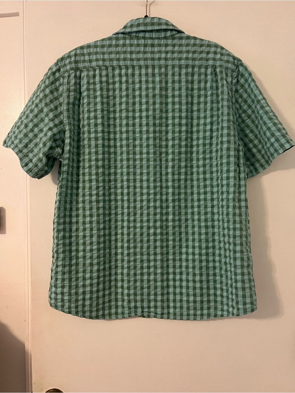 L.L. Bean Men’s Short-Sleeve Green Check Button-Up Shirt 100% cotton L (L117) - Picture 5 of 9